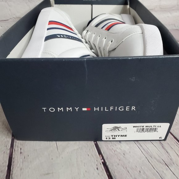 Tommy Hilfiger Men\'s Leather White Athletic Shoes - Thyme main image 9